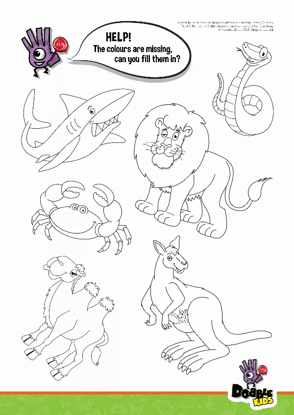 Dobble Kids Colouring Sheet